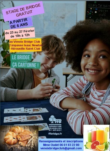 Stage d'initiation au bridge pour les scolaires