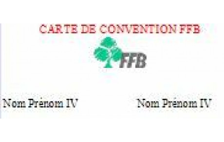 Carte de conventions pour les compétitions